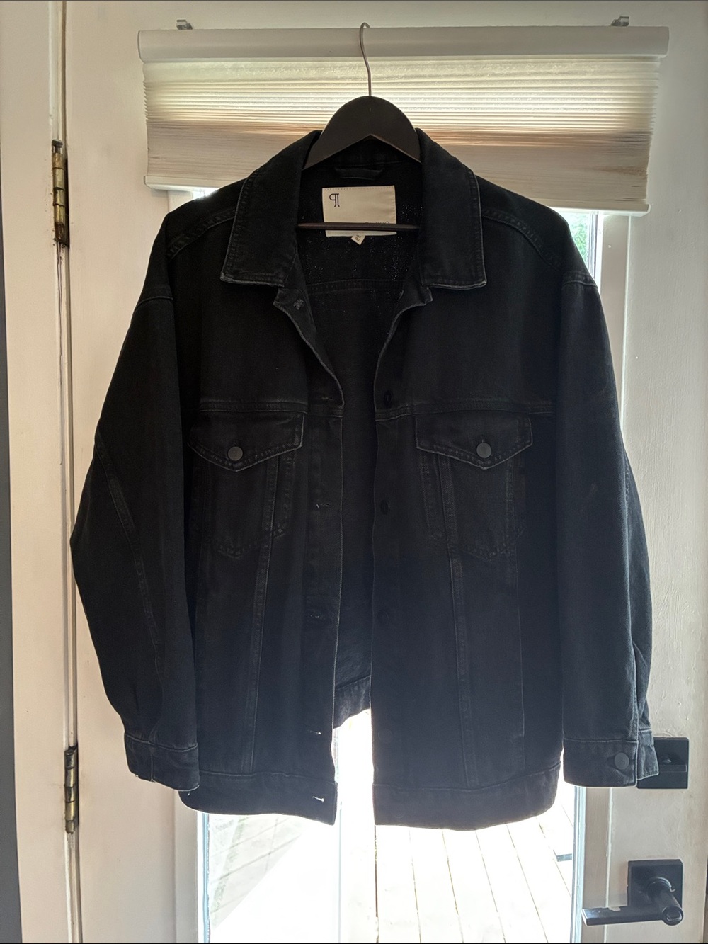 Anthropologie Pilcro Black Oversized Denim Jacket